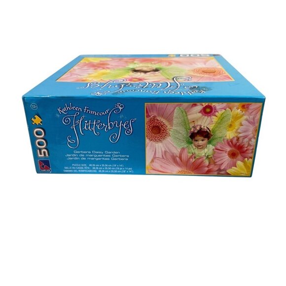 Flitterbyes 500 Piece Puzzle Gerbera Daisy Garden Kathleen Francour 2007 New - Picture 6 of 6